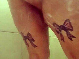 BBW teases in shower with big tits