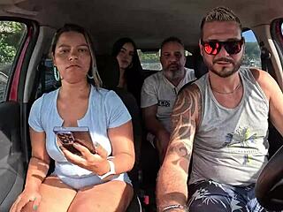 ted rides with couple, gets latina candy debby