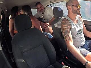 ted rides with couple, gets latina candy debby