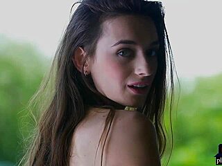 Perfect Milf Gloria Sol Strips Outdoors And Shows Off