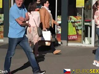 Redhead MILF Shopping in Prague Filled with Big Cock