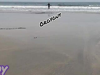 ebony wife flashes pussy at a beach house