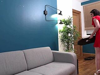 Gorgeous French Brunette Sucks Big Dick!