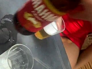 Exhibitionist Latina shows off at bar with married black man