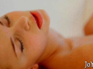 this teen cutie is riding a dildo softly