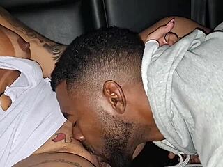 Emotional ride turns into huge cock fucking colombian neighbor's big pussy in car back seat