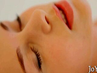 this teen cutie is riding a dildo softly