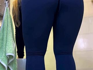 i show off my big butt in tight leggings