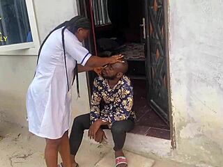 Nurse fucks patient rough doggystyle quickie