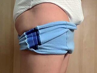 Asian girl in uniform undergoes embarrassing training