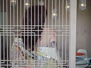 Sexy milf Kenna Vanessa in lingerie and stockings strips naked