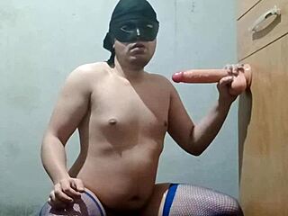 Gay passivo sucks shemale cock with toys.