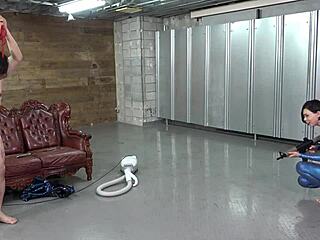 Bad guys captured by female undercover agent. She interrogates them in asian japanese setting.