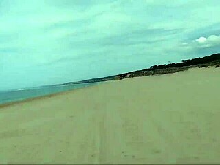 Guy spills milk on the nude beach