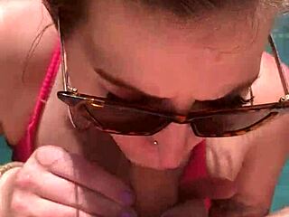 Katarinakitty deep throats cock poolside