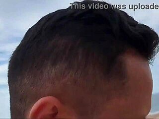 Guy spills milk on the nude beach