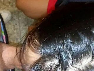 the latina shemale sucks my cock then i fuck her ass in the kitchen close up