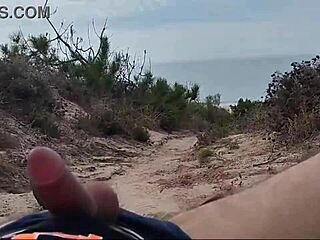 Guy spills milk on the nude beach