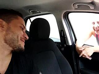 Picking up the redhead on the street for deepthroat blowjob and anal fuck.