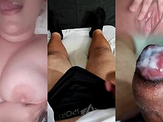 Ex-girlfriend provokes with tits until I cum hard!