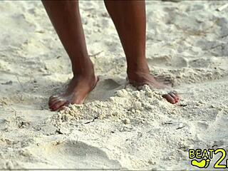 my giggles feet getting sandy at the beach behind the scenes with tattoos and long hair