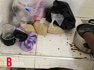 I Catch My Stepsister Bent Over in the Kitchen for Quickie Fucking.