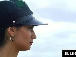 adventurous beauty masturbates in an abandoned railroad car