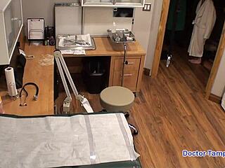 in dr. tampa's clinic, olivia kassady undergoes lesbian torment with latex and handcuffs