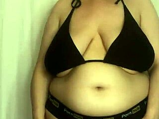 Trying on bikini bras