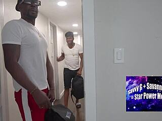 sexy lesbian couple invites two bbc friends for fun