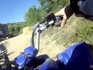 busty bitch spreads legs gets fucked hard on atv with anal tattoo natural tits assfucking babe tight big natural tits outdoor cock cumshot