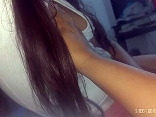 Latina Brunette With Pigtails Craves Anal Sex, Allowing Fondling Of Her Big Nipples.