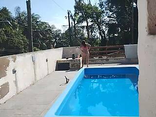 I called the worker on sunday to finish the pool service but waited slutty and he jerked off and came for me