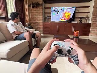 MILF Fucks Stepbrother's Friend with Wet Pussy