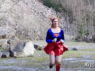 why is alexsis faye playing superwoman outdoors?