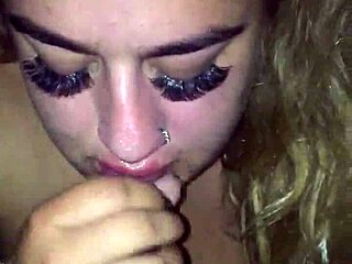 Blonde BBW Delivers Sloppy Blowjob To BBC