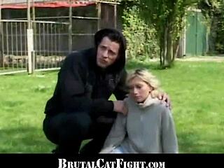 Slutty Blondes Fight Over Cock Sucking!