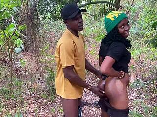 Walking outdoors with petite Vera casually