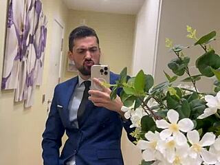 hot daddy jerking off busts thick load