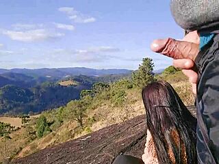 Tour guide reveals cock to tourist on mountain