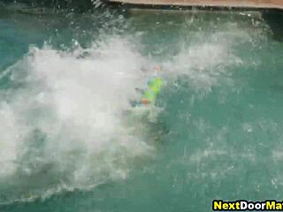 Hot gay jocks engage in rimjob and blowjob by the pool