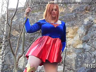 why is alexsis faye playing superwoman outdoors?
