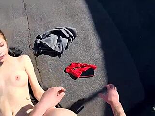 Russian Teen Gets Fucked Hardcore On The Roof With Monster Cock