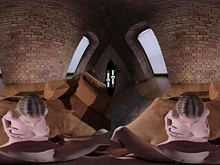 Blonde Bride Gives Intense Blowjob in Dark Room VR Wedding