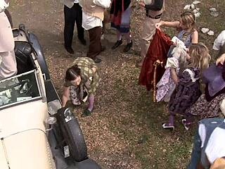 Amber Rayne, Hannah West, Kaci Star in Intense Outdoor Gangbang