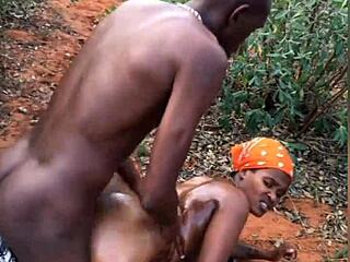 ebony ass gets cumshot from big black cock