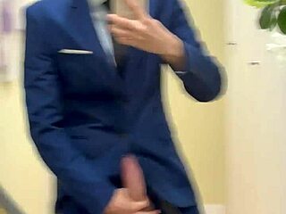 hot daddy jerking off busts thick load