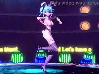 Hatsune miku nude bunny costume in project diva mod