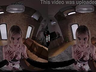 Blonde Bride Gives Intense Blowjob in Dark Room VR Wedding