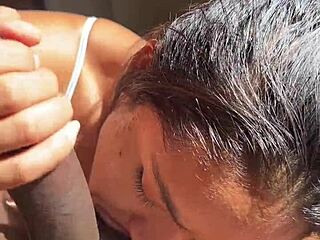 Big booty latina couple engages in intense face fucking and ass play.